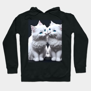 White Cats - Modern Digital Art Hoodie